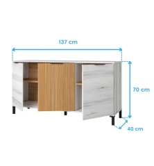 Composición salón completa Tokio Blanco albo /roble rayado