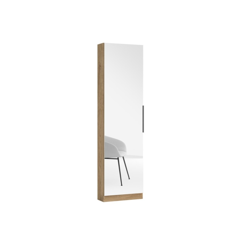 Zapatero trend 1 puerta con espejo color Naturale 50x20x180 Zapatero trend 1 puerta con espejo color Naturale 50x20x180