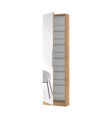 Zapatero trend 1 puerta con espejo color Naturale  50x20x180