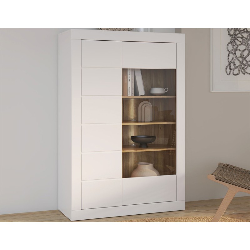 Vitrina baja L-108  de 100X41,4X151,2cm  Blanco