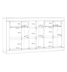 Composición salón L108 Blanco y Mauvella con aparador