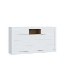 Composición salón L108 Blanco y Mauvella con aparador