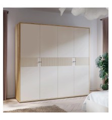 Armario B27  4 puertas abatibles de 224x60x215 cm en mauvella y sand