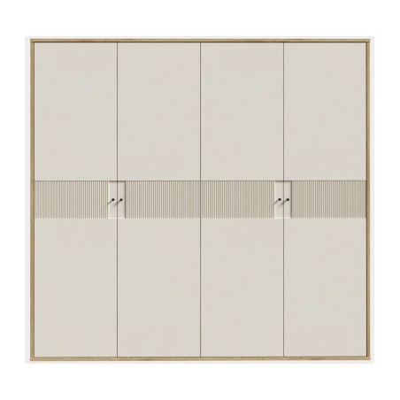 Armario B27  4 puertas abatibles de 224x60x215 cm en mauvella y sand