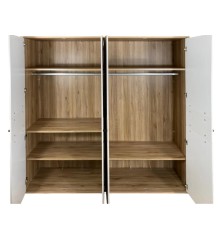 Armario B27  4 puertas abatibles de 224x60x215 cm en mauvella y sand