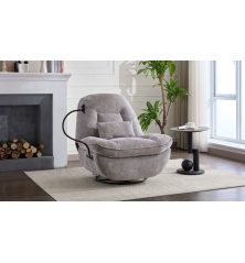 Sillón Mod. Erik Relax Eléctrico Tela C/ Gris y Beige
