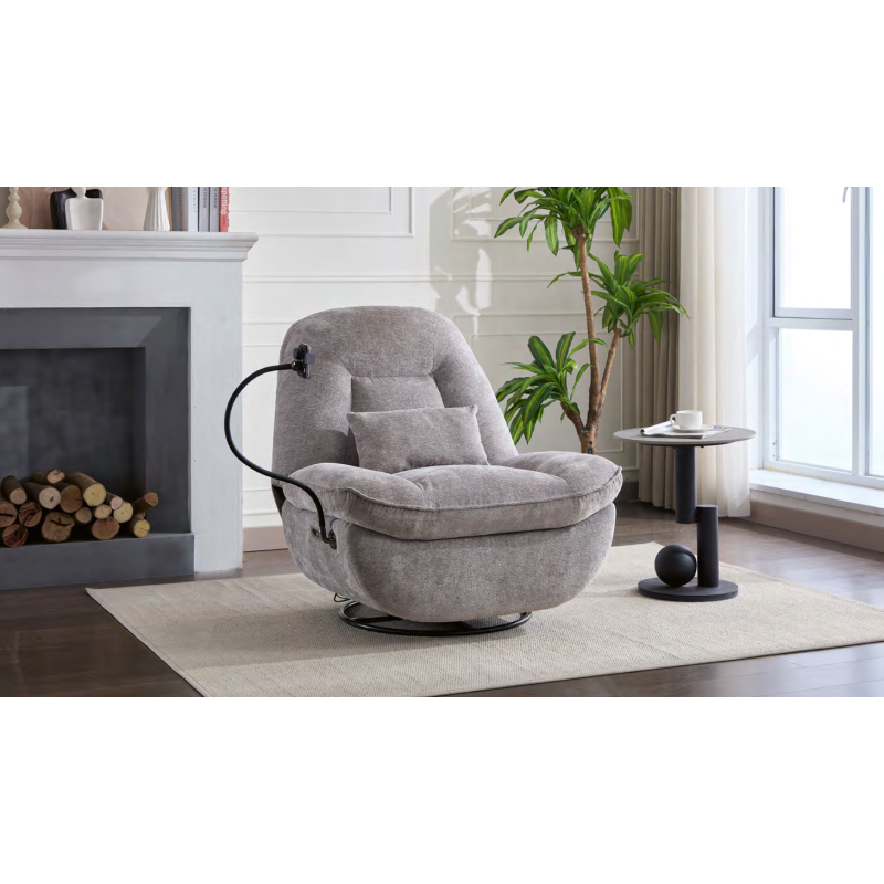 Sillón Mod. Erik Relax Eléctrico Tela C/ Gris  y Beige