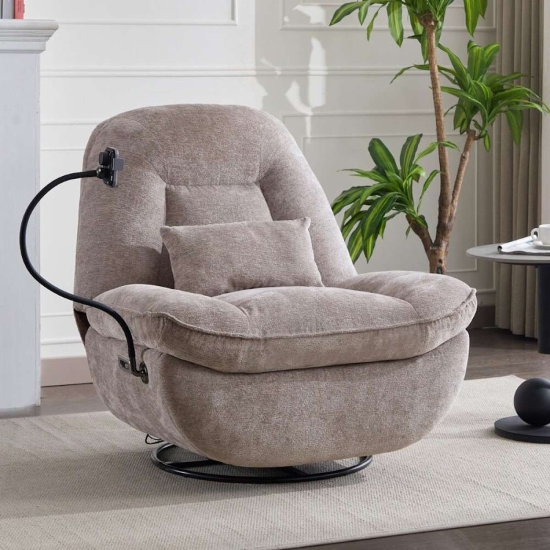 Sillón Mod. Erik Relax Eléctrico Tela C/ Gris  y Beige