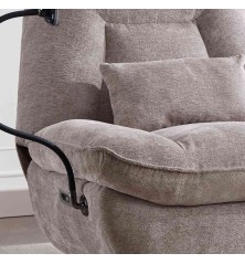 Sillón Mod. Erik Relax Eléctrico Tela C/ Gris  y Beige