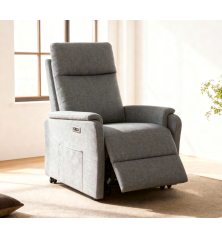 SILLON RELAX MOD. LORA PWR LIFT TELA C/ GRIS