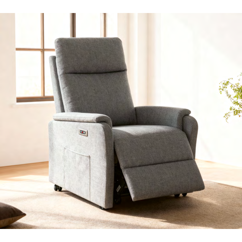 SILLON RELAX MOD. LORA PWR LIFT TELA C/ GRIS