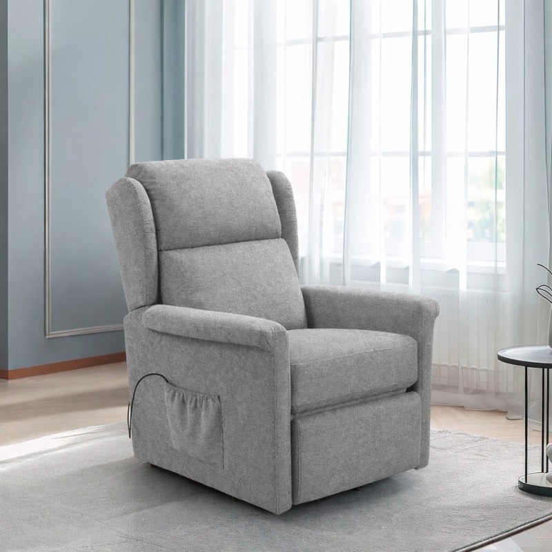 SILLON RELAX MOD. KAMBAY PWR LIFT TELA C/ GRIS Y MARRON