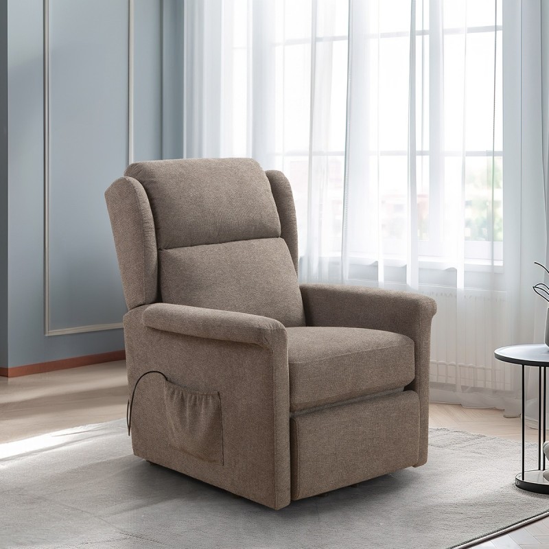 SILLON RELAX MOD. KAMBAY PWR LIFT TELA C/ GRIS Y MARRON