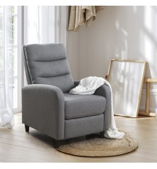 SILLON RELAX MOD. LINDA PUSH TELA C/ GRIS Y MARRON