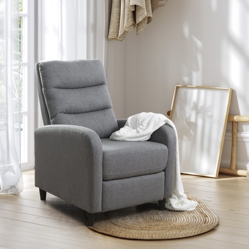 SILLON RELAX MOD. LINDA PUSH TELA C/ GRIS Y MARRON