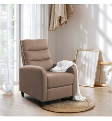 SILLON RELAX MOD. LINDA PUSH TELA C/ GRIS Y MARRON