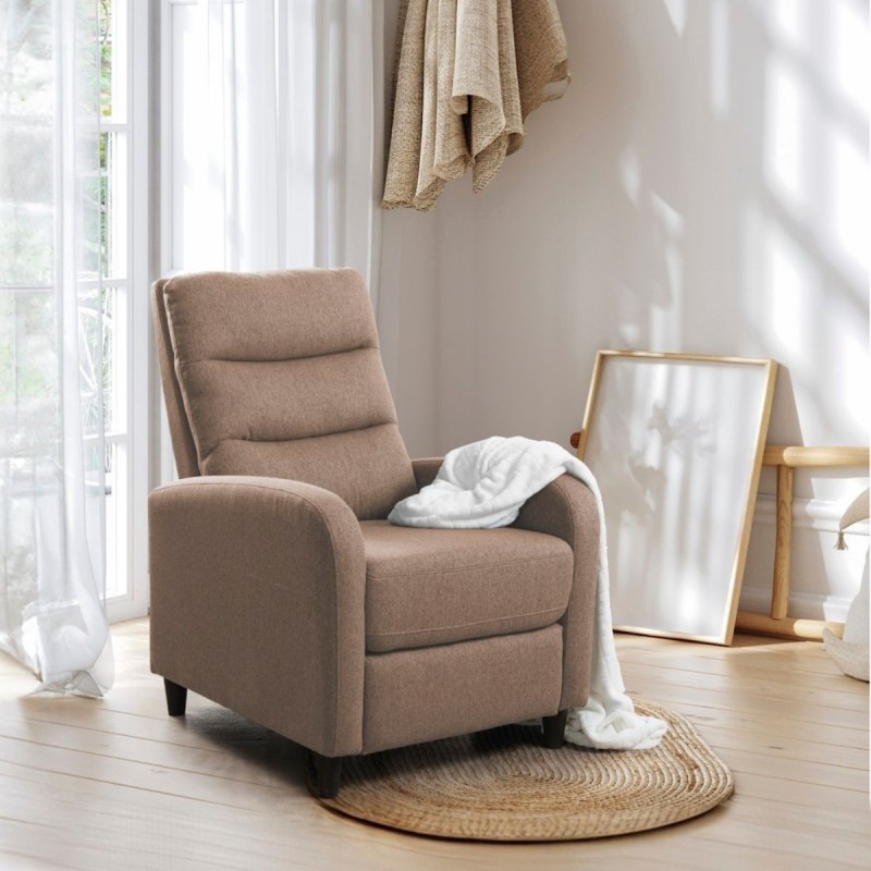 SILLON RELAX MOD. LINDA PUSH TELA C/ GRIS Y MARRON