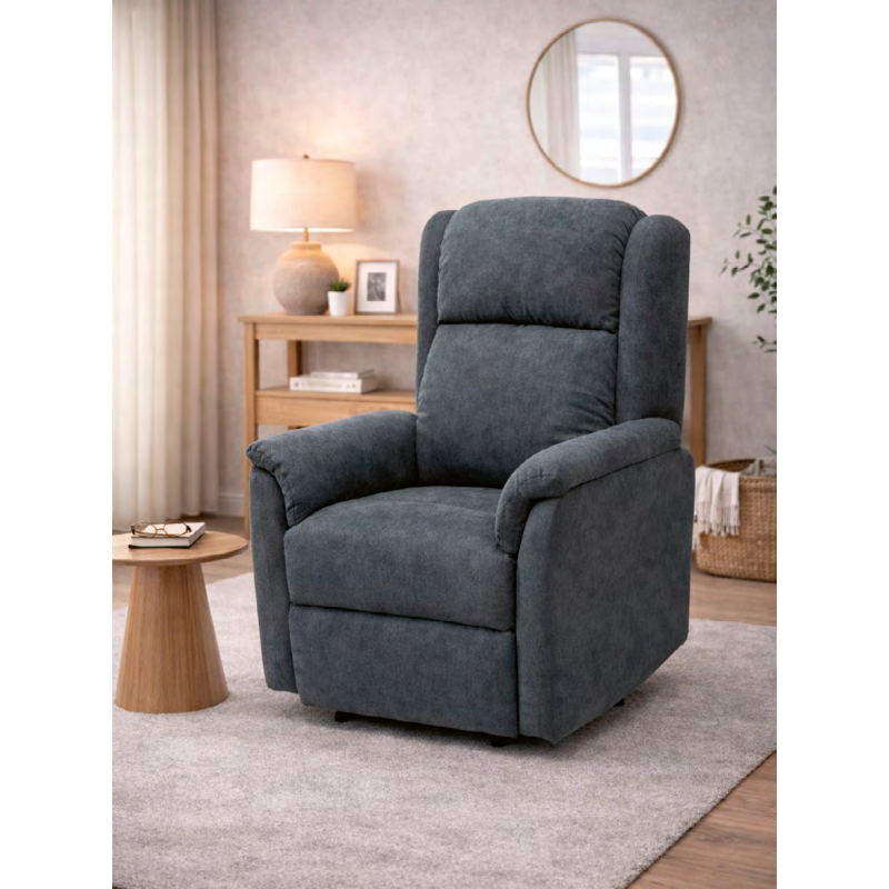SILLON MOD. DOMA RELAX MANUAL C/ CHOCO Y GRIS  TELA