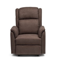 SILLON MOD. DOMA RELAX MANUAL C/ CHOCO Y GRIS  TELA