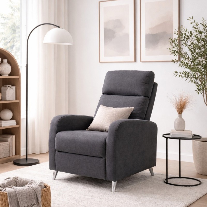 SILLON MOD. LINA RELAX PUSH TELA C/ GRIS