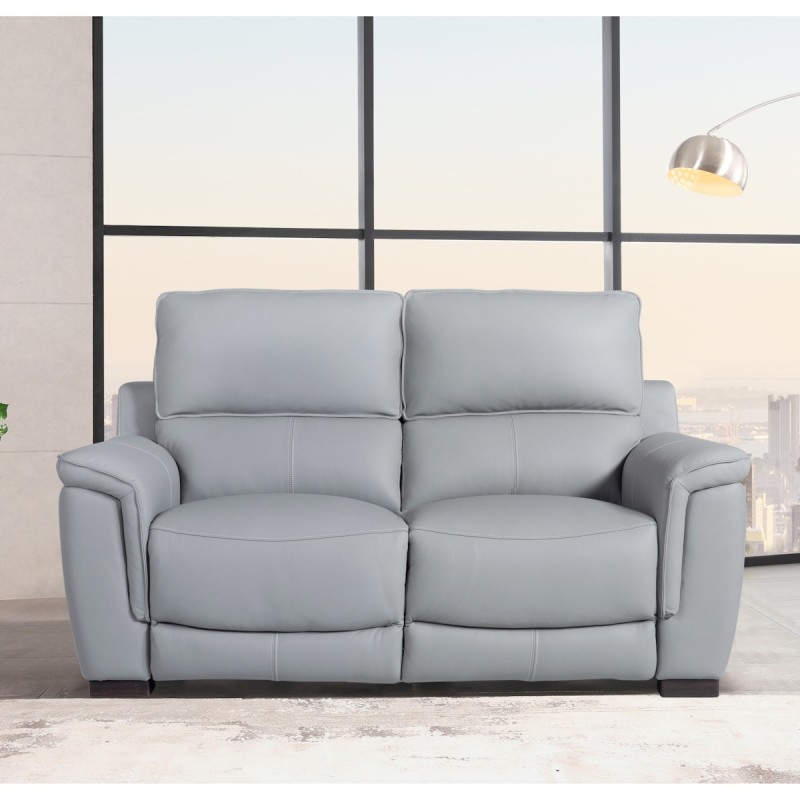 SOFA 2 PL. MOD. LEONOR PIEL C/ GRIS RELAX ELECTRICO SOFA 2 PL. MOD. LEONOR PIEL C/ GRIS RELAX ELECTRICO