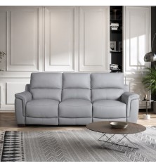 CONJUNTO 3 +2 PL. MOD. LEONOR PIEL C/ GRIS RELAX ELECTRICO