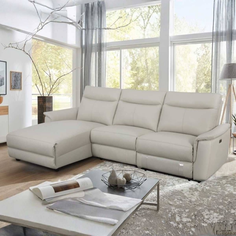 CHAISELONGUE MOD. ADARA VF/ IZQ PIEL BEIGE