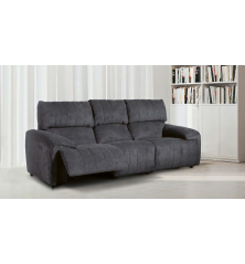 SOFA 3 PL. MOD. TRACA TELA C/ GRIS OSCURO RELAX ELECTRICO