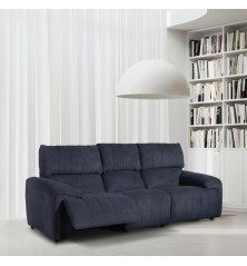 SOFA 3 PL. MOD. TRACA TELA C/ GRIS OSCURO RELAX ELECTRICO