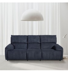 SOFA 3 PL. MOD. TRACA TELA C/ GRIS OSCURO RELAX ELECTRICO