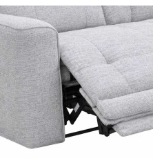SOFA 3 PL. MAXI MOD. KANIO  TELA C/ GRIS CLARO 2 RELAX ELECTRICO SISTEMA GRAVEDAD CERO - MODULO CENTRAL FIJO