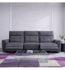SOFA 3 PL. MAXI MOD. KANIO TELA C/ GRIS OSCURO 2 RELAX ELECTRICO SISTEMA GRAVEDAD CERO - MODULO CENTRAL FIJO