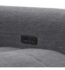 SOFA 3 PL. MAXI MOD. KANIO TELA C/ GRIS OSCURO 2 RELAX ELECTRICO SISTEMA GRAVEDAD CERO - MODULO CENTRAL FIJO