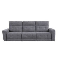 CONJUNTO 3+2 PL. MOD. KANIO TELA C/ GRIS CLARO Y GRIS OSCURO 2 RELAX ELECTRICO SISTEMA GRAVEDAD CERO