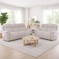 CONJUNTO 3+2 PL. MOD. CLOE TELA C/ BEIGE RELAX MANUAL