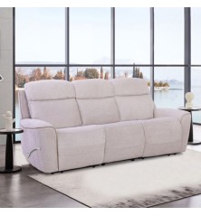 CONJUNTO 3+2 PL. MOD. CLOE TELA C/ BEIGE RELAX MANUAL