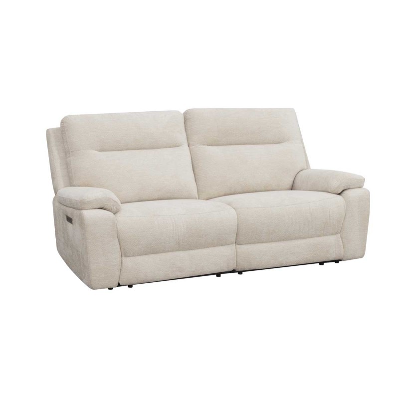SOFA 3 PL. MOD. SONS TELA C/ GRIS CLARO Y BEIGE  2 RELAX ELECTRICOS - 1 MOTOR POR MODULO