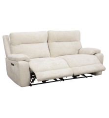 SOFA 3 PL. MOD. SONS TELA C/ GRIS CLARO Y BEIGE 2 RELAX ELECTRICOS - 1 MOTOR POR MODULO
