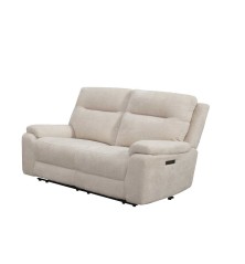 SOFA 2 PL. MOD. SONS 2 MOTORES TELA C/ BEIGE Y BEIG CLARO 2 RELAX ELECTRICOS - 2 MOTORES POR MODULO