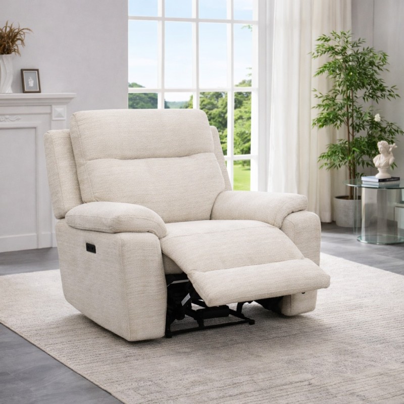 SILLON MOD. SONS TELA C/ BEIGE Y GRIS CLARO RELAX ELECTRICO - 1 MOTOR
