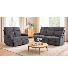 CONJUNTO 3 +2 PL. MOD. NOLIA RELAX ELECTRICO C/ GRIS