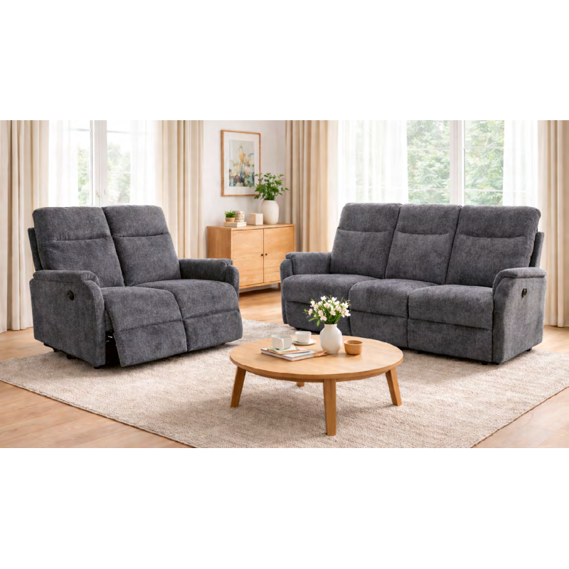 CONJUNTO 3 +2 PL. MOD. NOLIA RELAX ELECTRICO C/ GRIS CONJUNTO 3 +2 PL. MOD. NOLIA RELAX ELECTRICO C/ GRIS