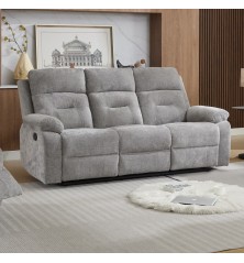 SOFA 3PL. RELAX MOD. NEVER TELA C/ GRIS RELAX MANUAL