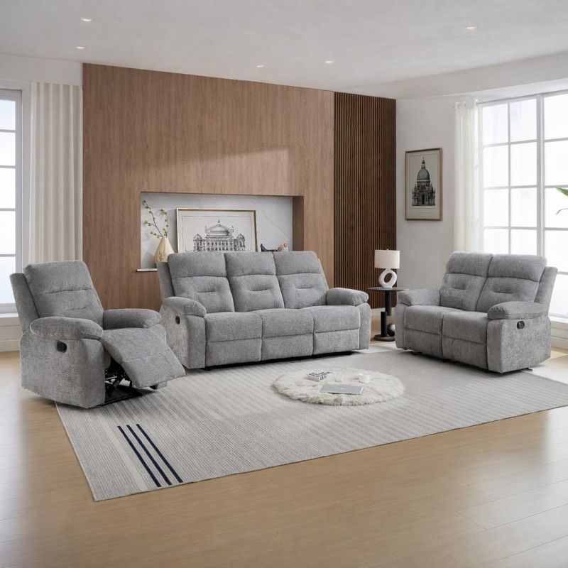 CONJUNTO 3+2 PL. RELAX MOD. NEVER TELA C/ GRIS RELAX MANUAL CONJUNTO 3+2 PL. RELAX MOD. NEVER TELA C/ GRIS RELAX MANUAL