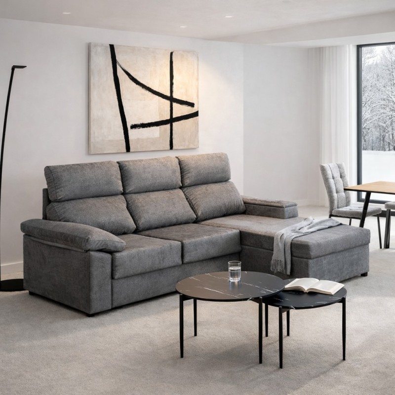 CHAISELONGUE MOD. ANAIS  TELA C/ GRIS
