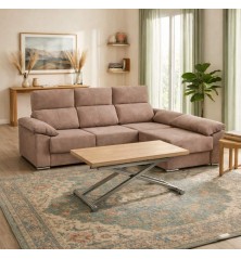 CHAISELONGUE MOD. SEGOVINA TELA C/ BEIGE OSCURO