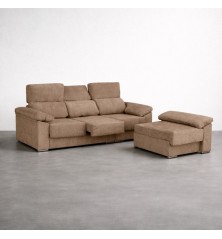 CHAISELONGUE MOD. SEGOVINA TELA C/ BEIGE OSCURO