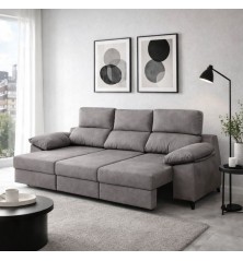 SOFA 3 PL. CARRO MOD. AZAHARA TELA C/ GRIS