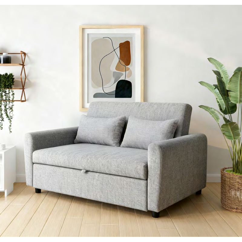 SOFA CAMA MOD. LUCAS TELA C/ GRIS