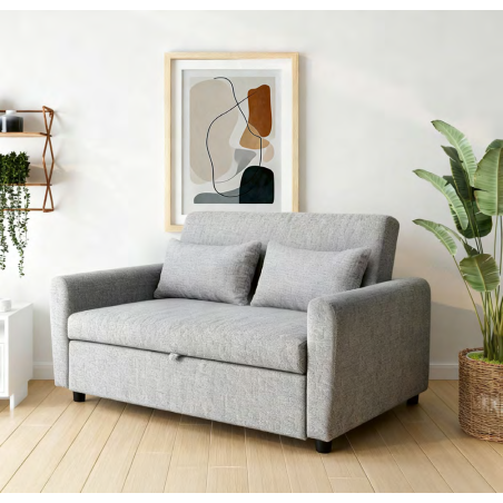 SOFA CAMA MOD. LUCAS TELA C/ GRIS